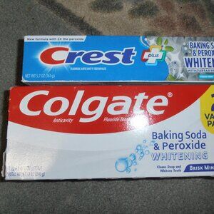 3 Pack Toothpaste~2 Pack Colgate Baking Soda & Peroxide + 1 Crest Baking Soda
